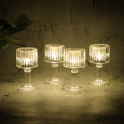 Set of 4 LED Crystal Effect Table Lamps Battery Operated Decorative Mini Desk Lights for Home Restaurants Weddings Festive Decor Diwali Table Centerpiece Lights