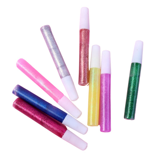 Premium DIY Multi-Color Glitter Craft Glue Pen Set (10ML/8 Pc) – Sparkling Glitter Adhesive Pens for Kids’ Art, School Projects, Scrapbooking, Decoration & Creative Craft Activities