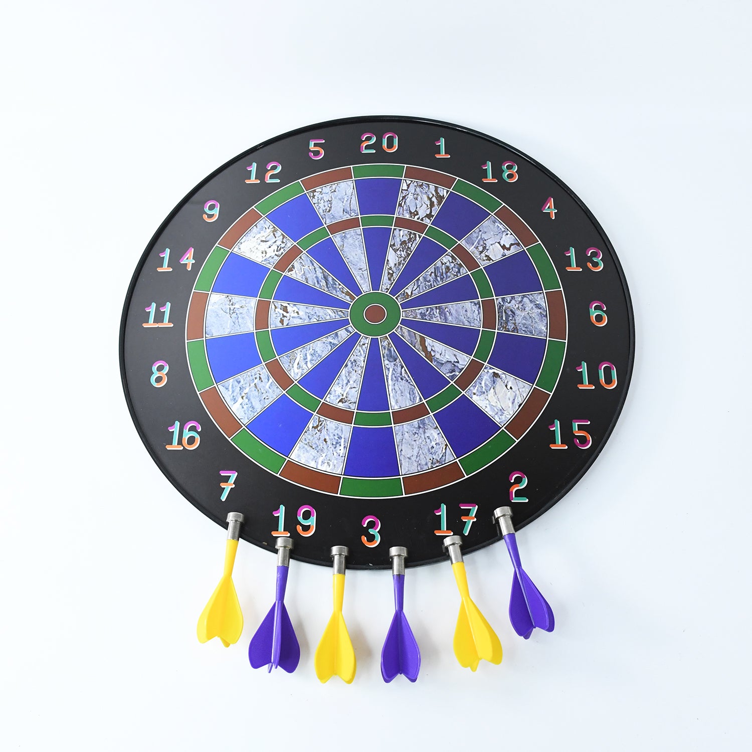Magnetic Dart Board Game Set with 6 Soft Tip Magnetic Darts – Safe Indoor and Outdoor Target Game for Kids and Adults (1 Set)