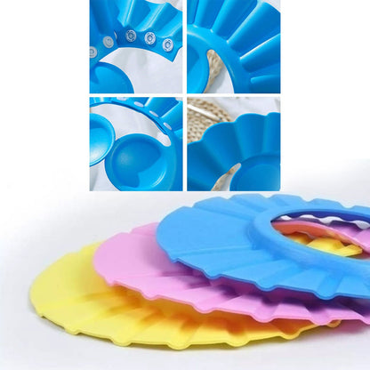 Adjustable Safe Soft Baby Shower Cap | Protection Hat for Kids