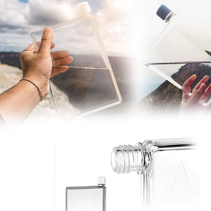 A5 Notebook Style Flat Water Bottle – Ultra Slim & Portable (400ml)