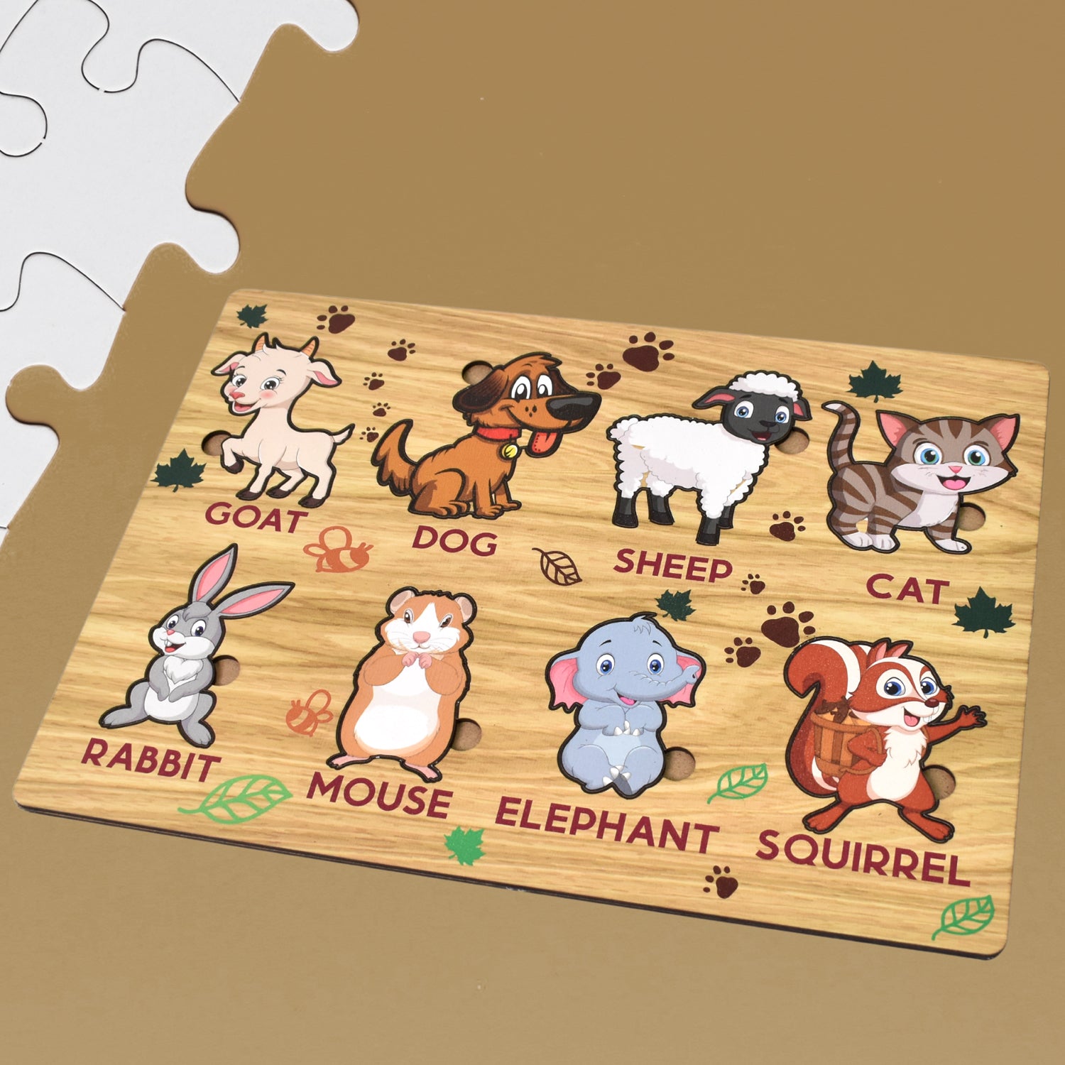 Wooden Puzzle Learning Board For Kids - (1 Pc Mix Design Random)