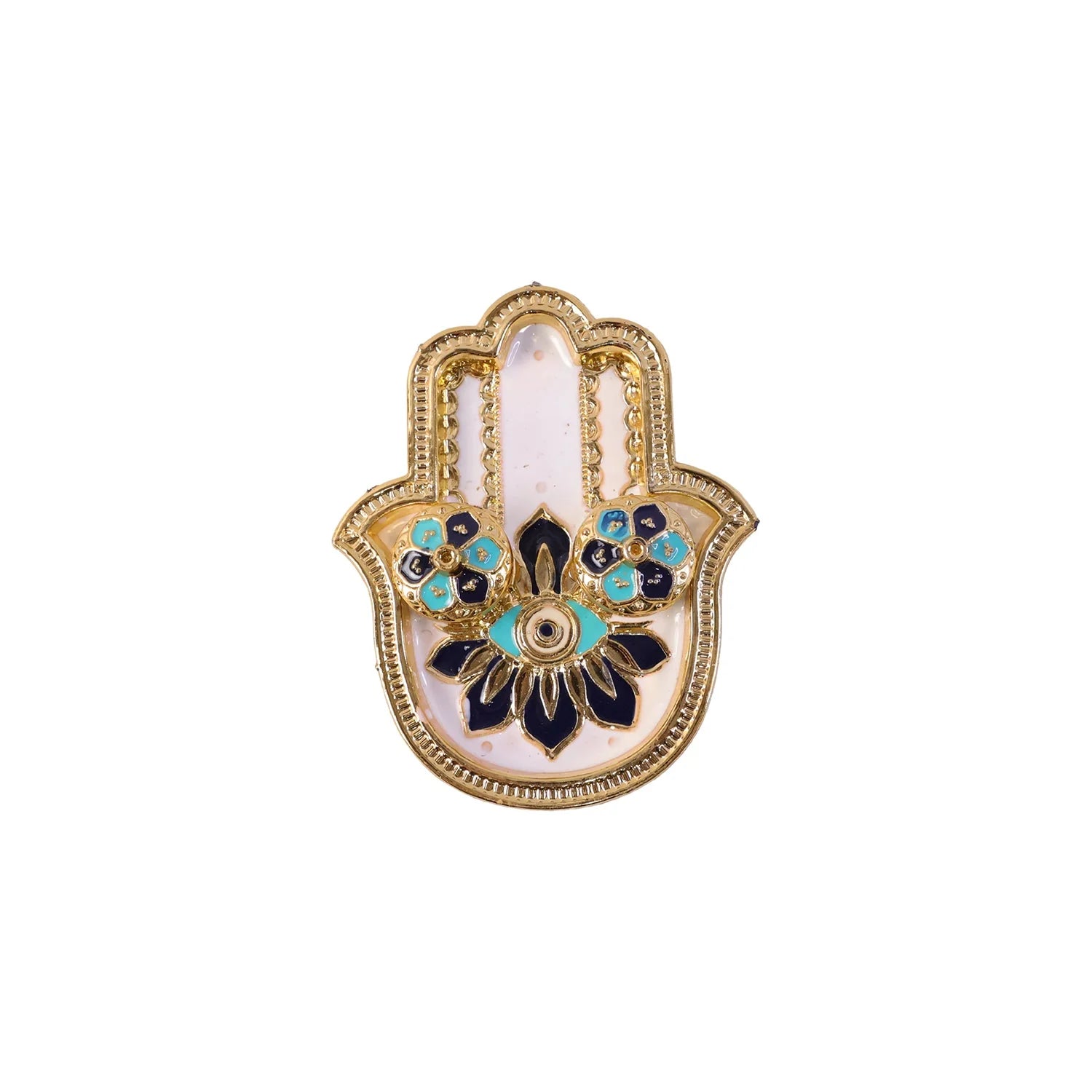 Hand Shaped Kankavati Kumkum Holder, Decorative Golden Roli Chawal Box with Lidded Containers for Puja, Tilak, Home Temple and Festive Rituals (1 Pc)