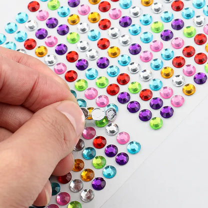 Self Adhesive Shining Crystal Stone Stickers | Multi Size Multicolor Rhinestone Gems for Art and Craft, Jewellery Making, Mobile Decoration, School Projects and DIY Decoration (Small)