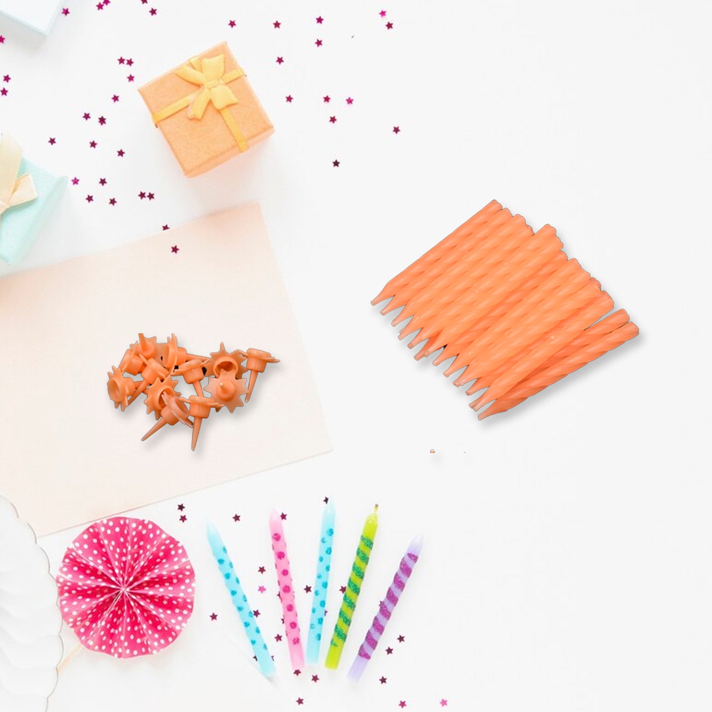 Birthday Party Cake Candles Multicolor Decorative Celebration Candles for Birthday Cakes and Special Occasions Pack of 24
