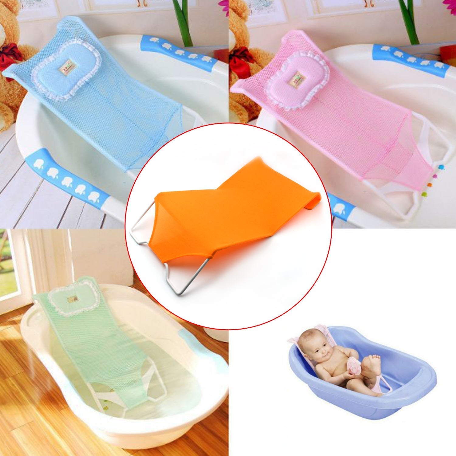 Baby Bath Support Seat Bed for Newborn and Infants – Soft Anti-Slip Bath Cushion for Safe and Comfortable Baby Bathing