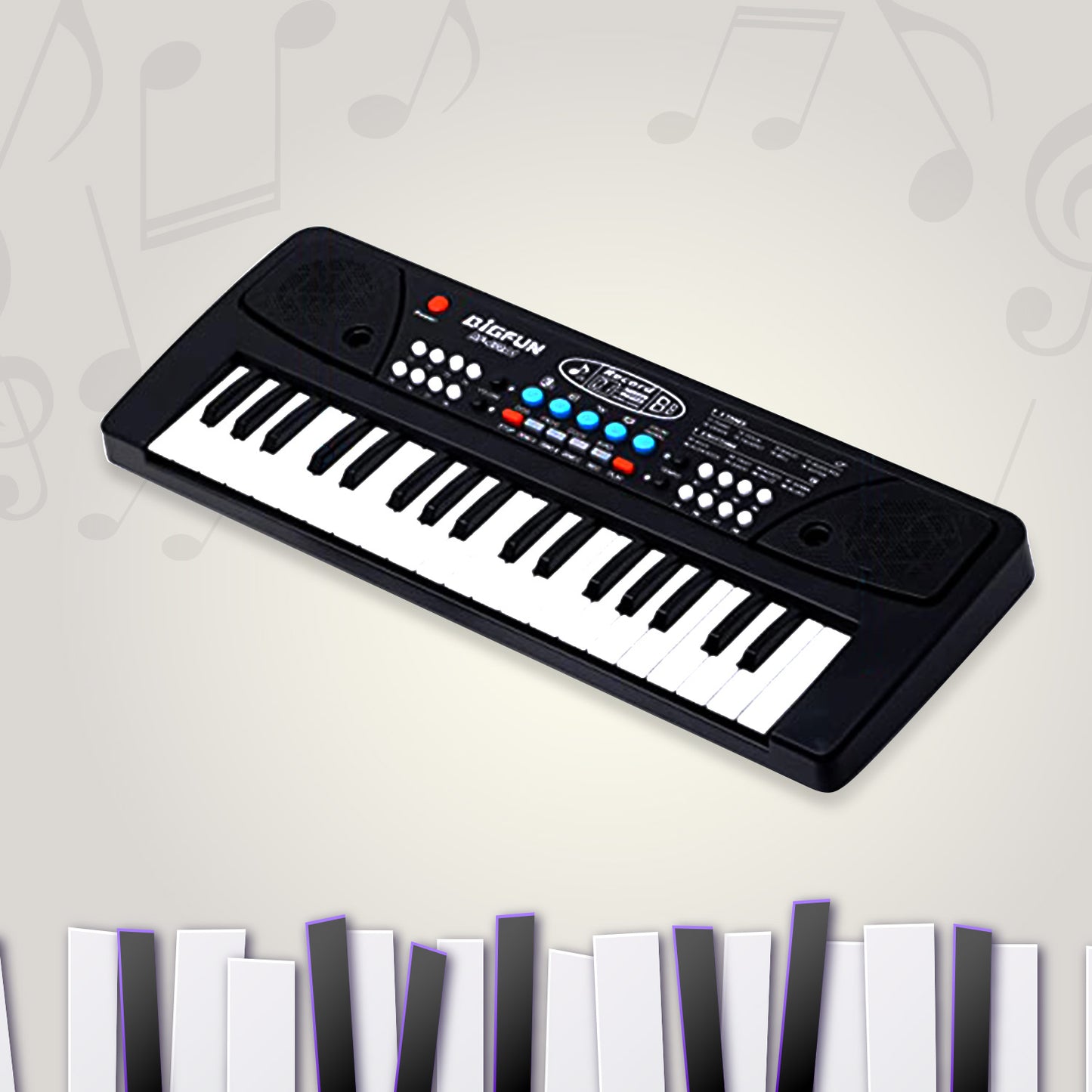 Piano Musical Keyboard with Microphone 37 Key Music Keyboard Toy for Kids with Record and Playback Function Educational Learning Piano (1 Set)