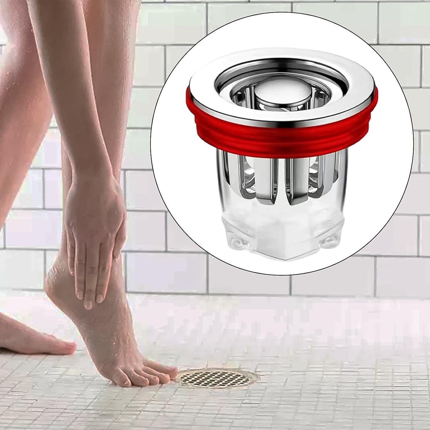 Plastic Odour Proof Floor Drain Backflow Preventer Filter Inner Core Anti-Clog Drain Insert for Bathroom Kitchen and Toilet (1 Pc)