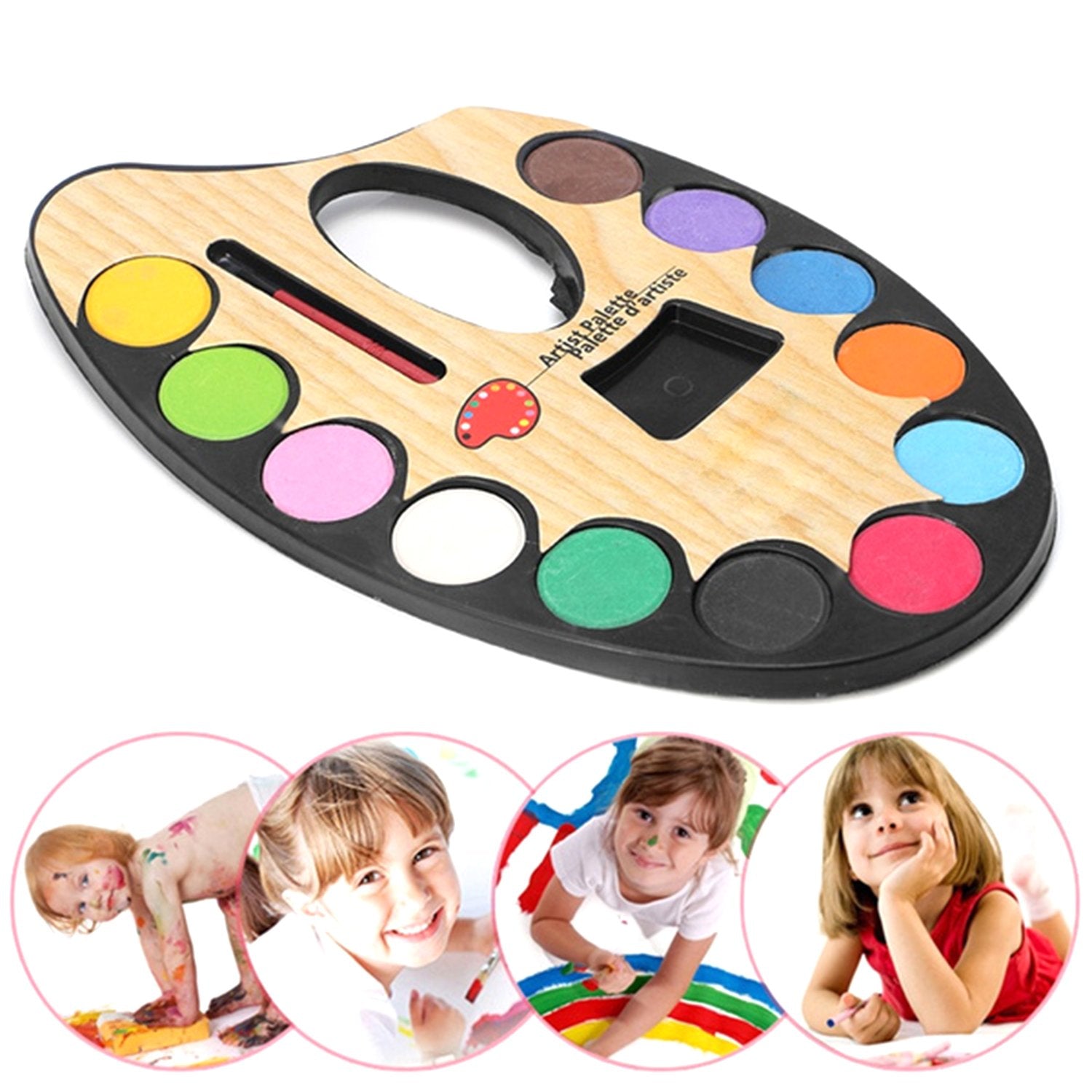 Non-Toxic Watercolor Painting Set with Artistic Palette and Paint Brush – Creative Sketch and Art Kit for Kids