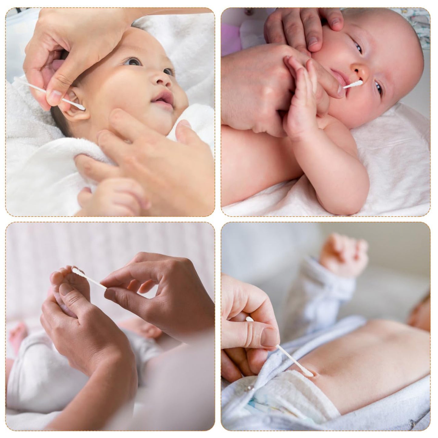 Premium Ultra-Soft Baby Cotton Swabs 200 Pc – Double-Tip Safety Design for Gentle Ear, Nose &amp; Skin Cleaning | Baby-Safe Daily Care Box