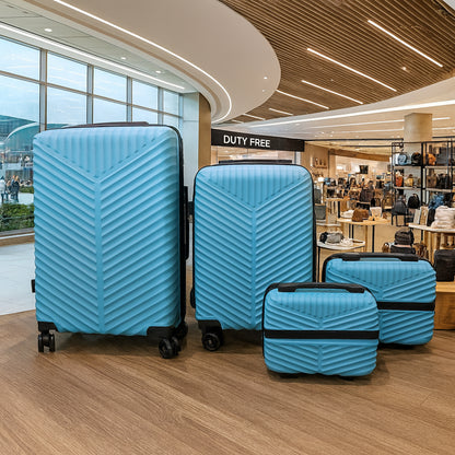 4-in-1 Luggage Set – Durable and Stylish Hard Shell Suitcase Set with 4 Different Sizes for Travel | Includes Large, Medium, Small, and Cabin Size Bags