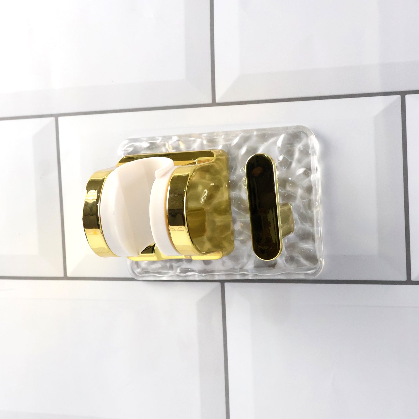 Wall Mounted Broom & Mop Holder with Strong Grip Clips – Multipurpose Self-Adhesive Cleaning Tool Organizer for Bathroom, Kitchen & Utility Area (1 Pc)