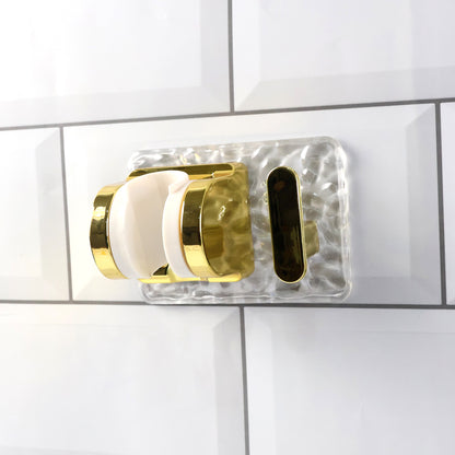 Wall Mounted Broom & Mop Holder with Strong Grip Clips – Multipurpose Self-Adhesive Cleaning Tool Organizer for Bathroom, Kitchen & Utility Area (1 Pc)