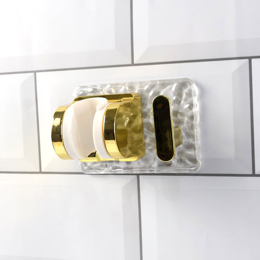 Wall Mounted Broom & Mop Holder with Strong Grip Clips – Multipurpose Self-Adhesive Cleaning Tool Organizer for Bathroom, Kitchen & Utility Area (1 Pc)