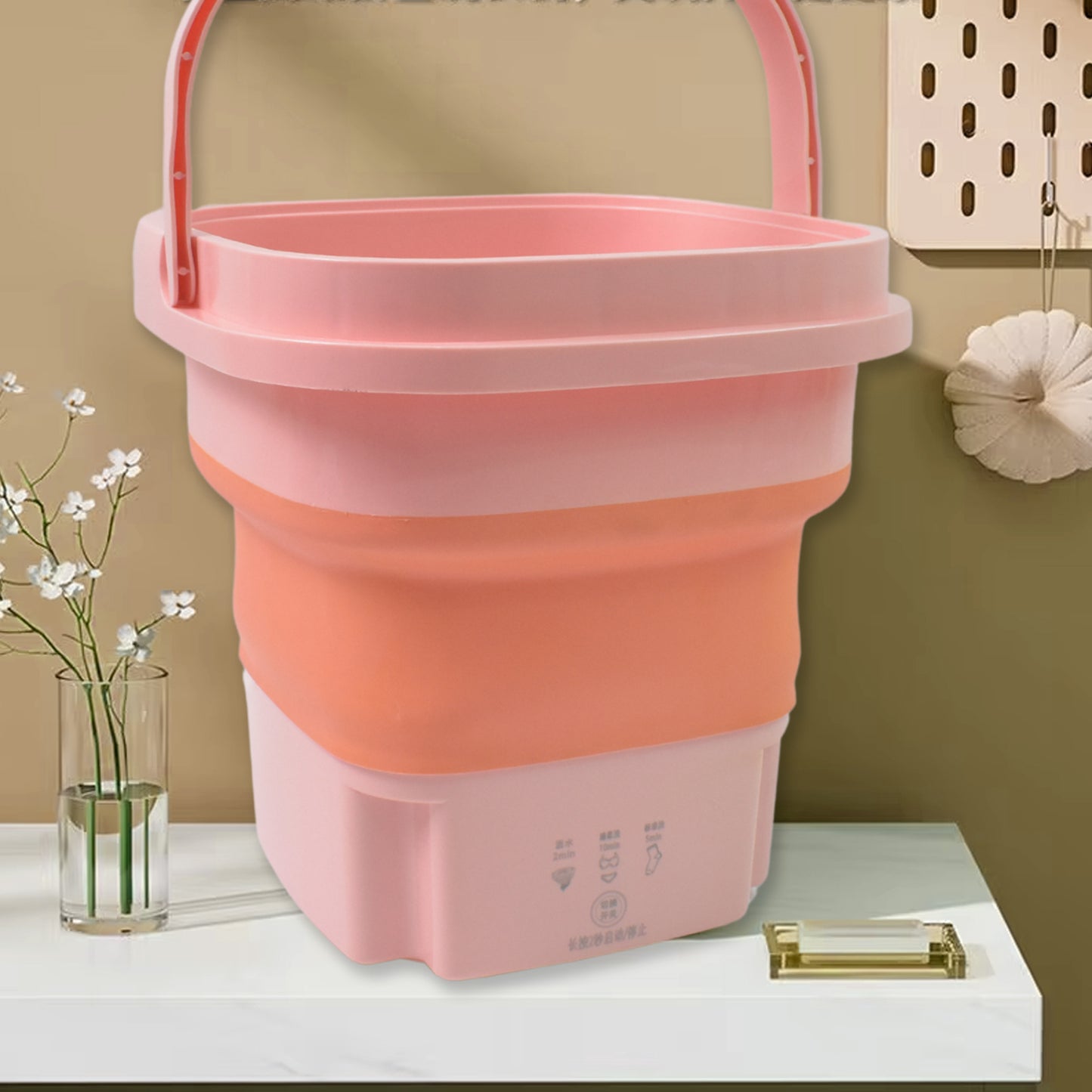 Portable Washing Machine Foldable Washer And Dryer Combo (1 Set Mix Color)