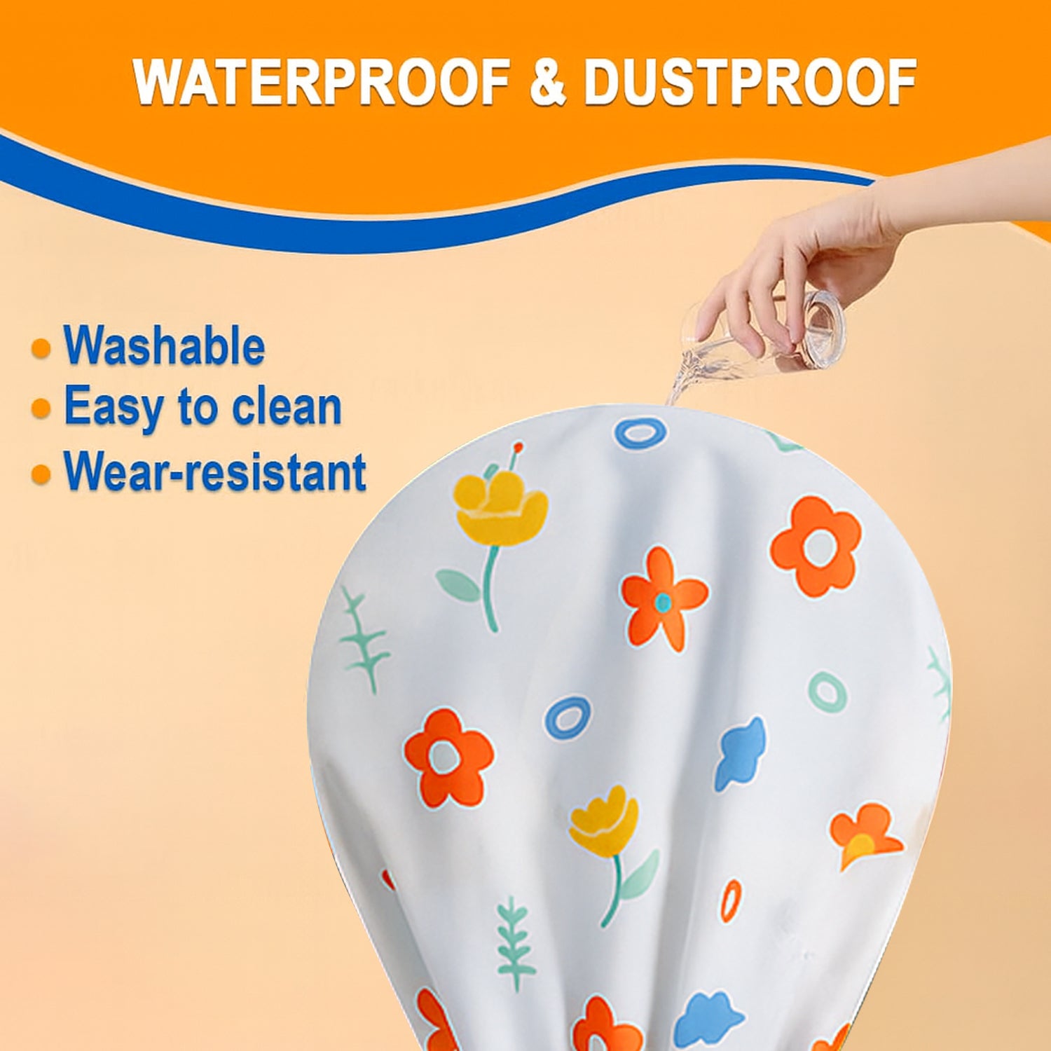 Flower-Printed Standing Fan Cover for Home and Office Use - 1 Pc, 130x26 Cm, Decorative and Protective, Ideal for Dust-Free Storage