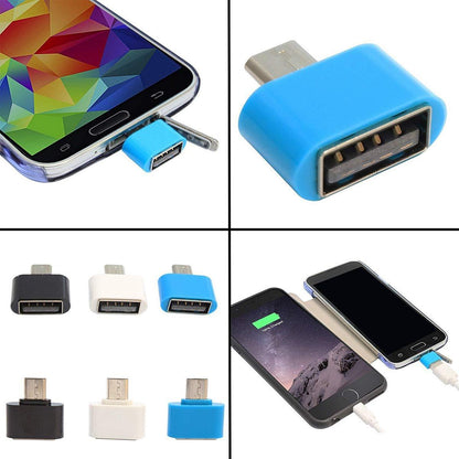 Micro USB OTG Adapter USB 2.0 Connector for Android Smartphones Tablets Pen Drive Keyboard Mouse Random Color (1 Pc)