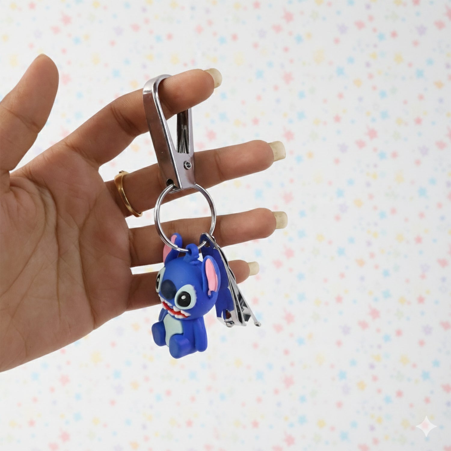 Mix Design Cartoon Nail Cutter Keychain with Mini Nail Clipper – Cute Character Keyring Nail Trimmer for Kids & Adults (1 Pc)