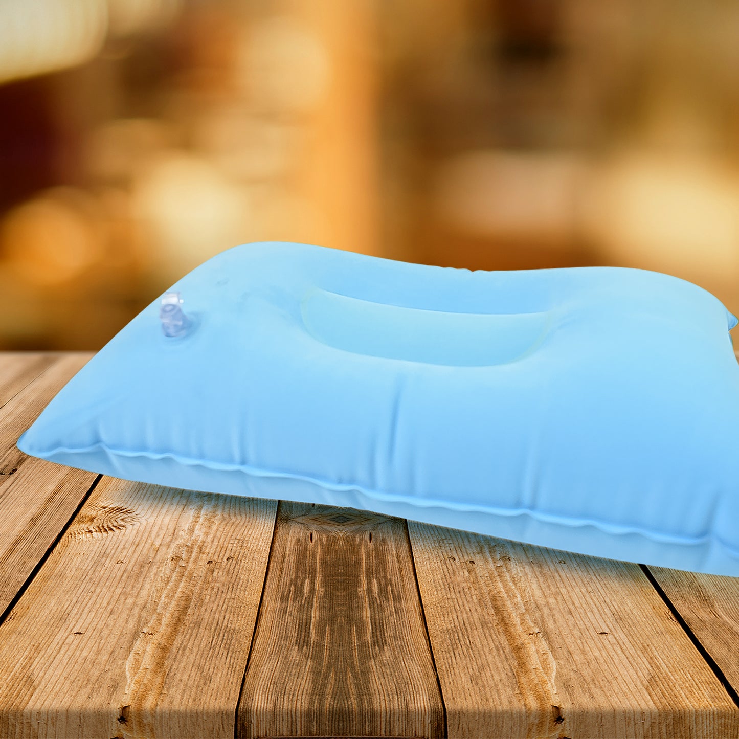 Comfortable Inflatable Travel Pillow for Neck and Head Support – Portable Ergonomic Air Cushion for Car, Plane, Office and Camping (34 × 21 cm | Mix Color | 1 Pc)