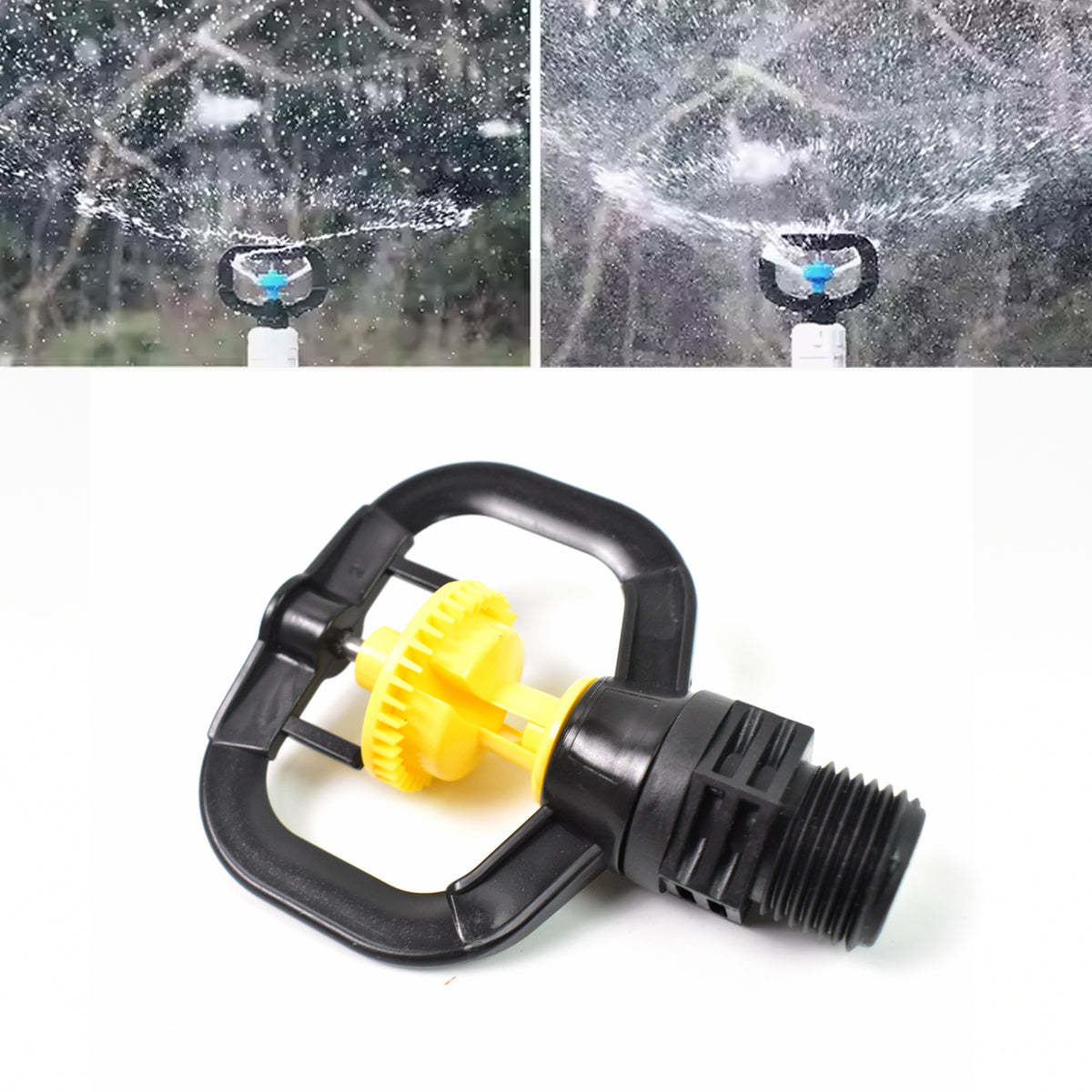 Rotating Garden Irrigation Sprinkler Nozzle | Plastic Spinning Micro Spray Head for Lawn, Greenhouse, Plants and Vegetable Gardens