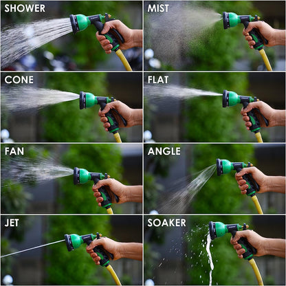 Multi-Pattern Garden Hose Spray Nozzle with Trigger Control, Watering Gun with Adjustable Mist, Shower and Jet Settings for Plants, Lawn, Car Wash and Outdoor Cleaning (1 Pc)