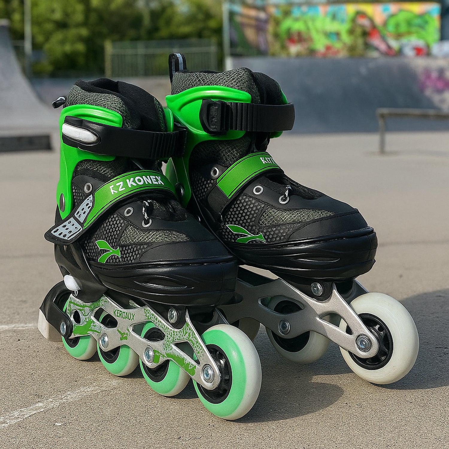 Professional Adjustable Inline Skates for Kids and Adults High Speed Roller Skating Shoes with Safety Straps PU Wheels and Aluminum Frame for Outdoor Sports Fitness and Recreation (Large Size)