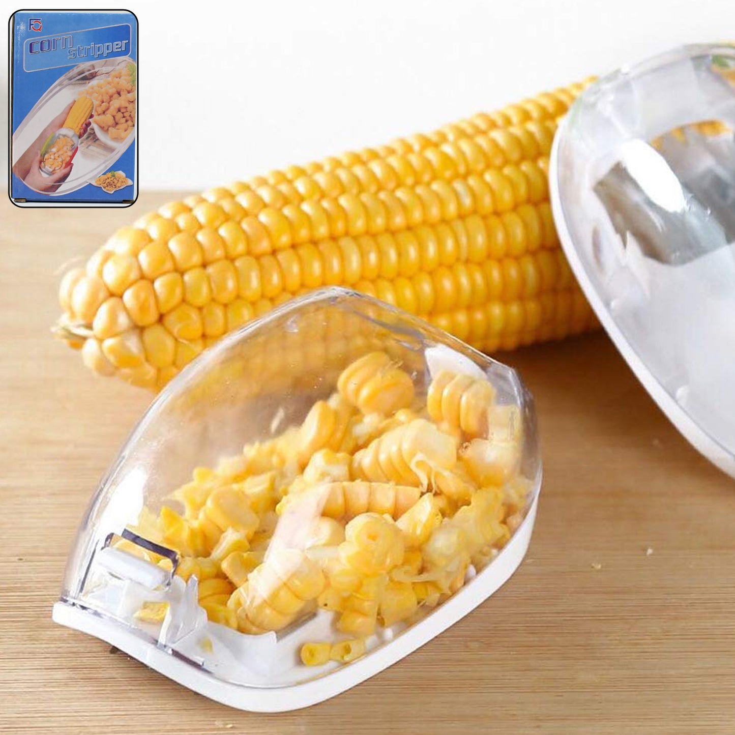 Magic Corn Kernel Stripper and Peeler with Stainless Steel Blades – Manual Corn Seeds Remover and Cutter Tool