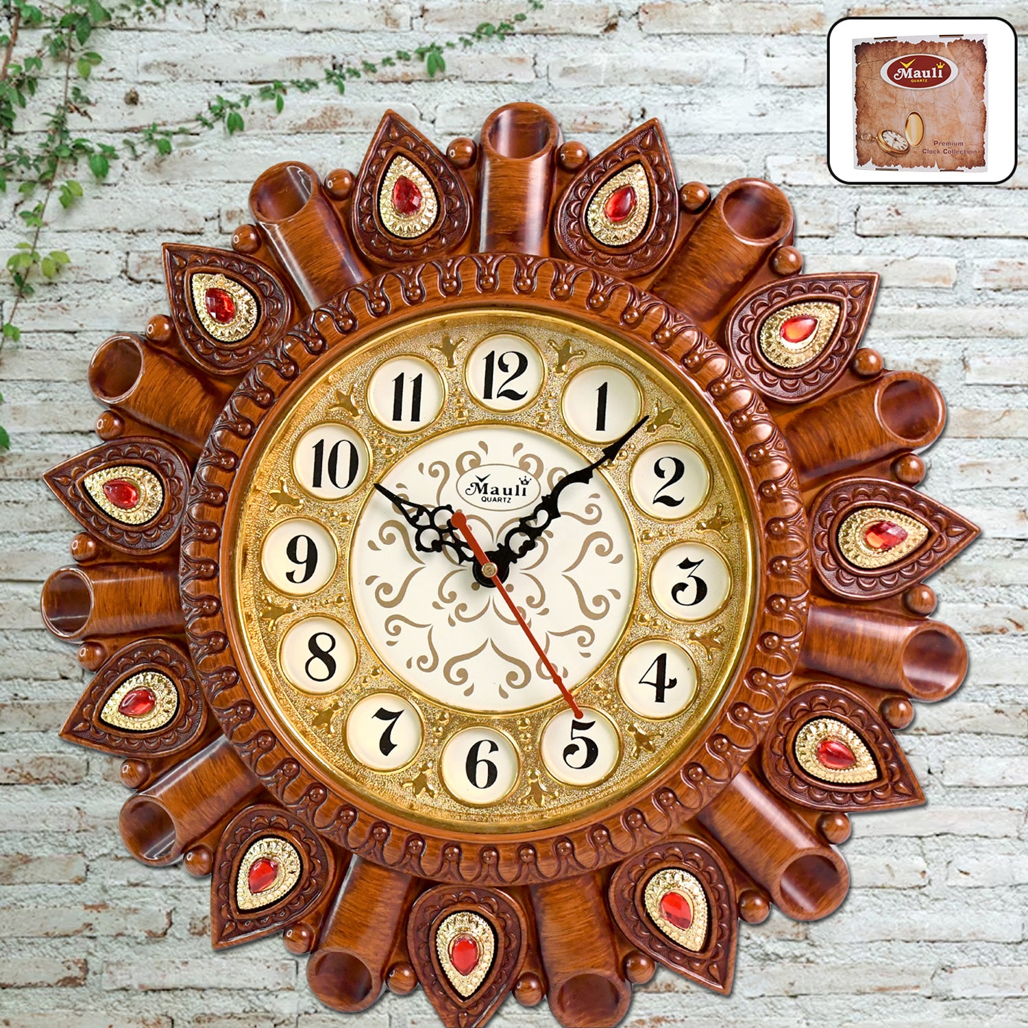 Premium Designer Analog Wall Clock Silent Quartz Battery Operated Decorative Wall Clock for Living Room, Bedroom, Hall, Office and Home Décor (1 Pc)