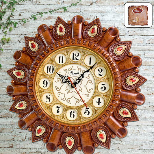 Premium Designer Analog Wall Clock Silent Quartz Battery Operated Decorative Wall Clock for Living Room, Bedroom, Hall, Office and Home Décor (1 Pc)