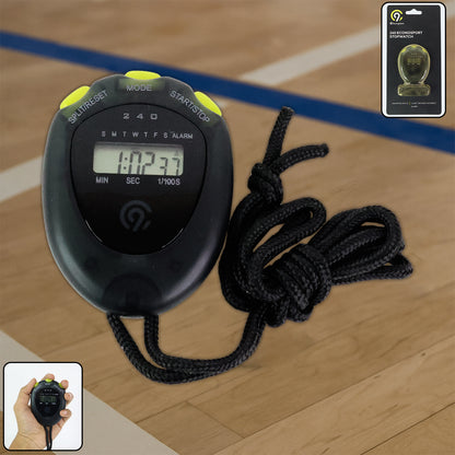 Digital Sports Stopwatch Timer with Split Timing, Alarm, Clock and Calendar Portable Handheld Stopwatch with Lanyard for Sports, Fitness and Training