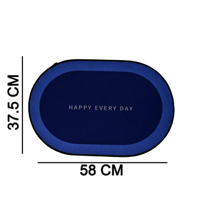 Bathroom Floor Mat Fast Absorbing Slip-resistant Oval Design