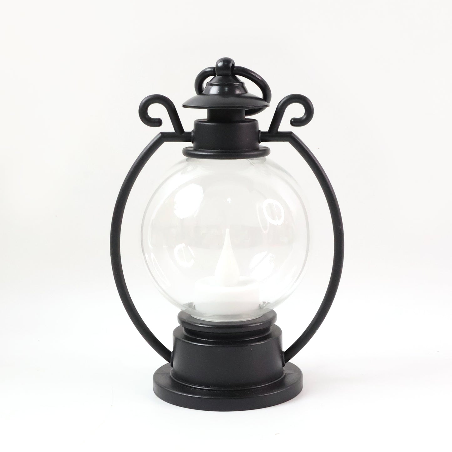 LED Storm Lantern Decorative Light Vintage Style Battery Operated Flickering Flame Candle Lamp for Home, Diwali, Christmas and Festive Decoration (1 Pc)