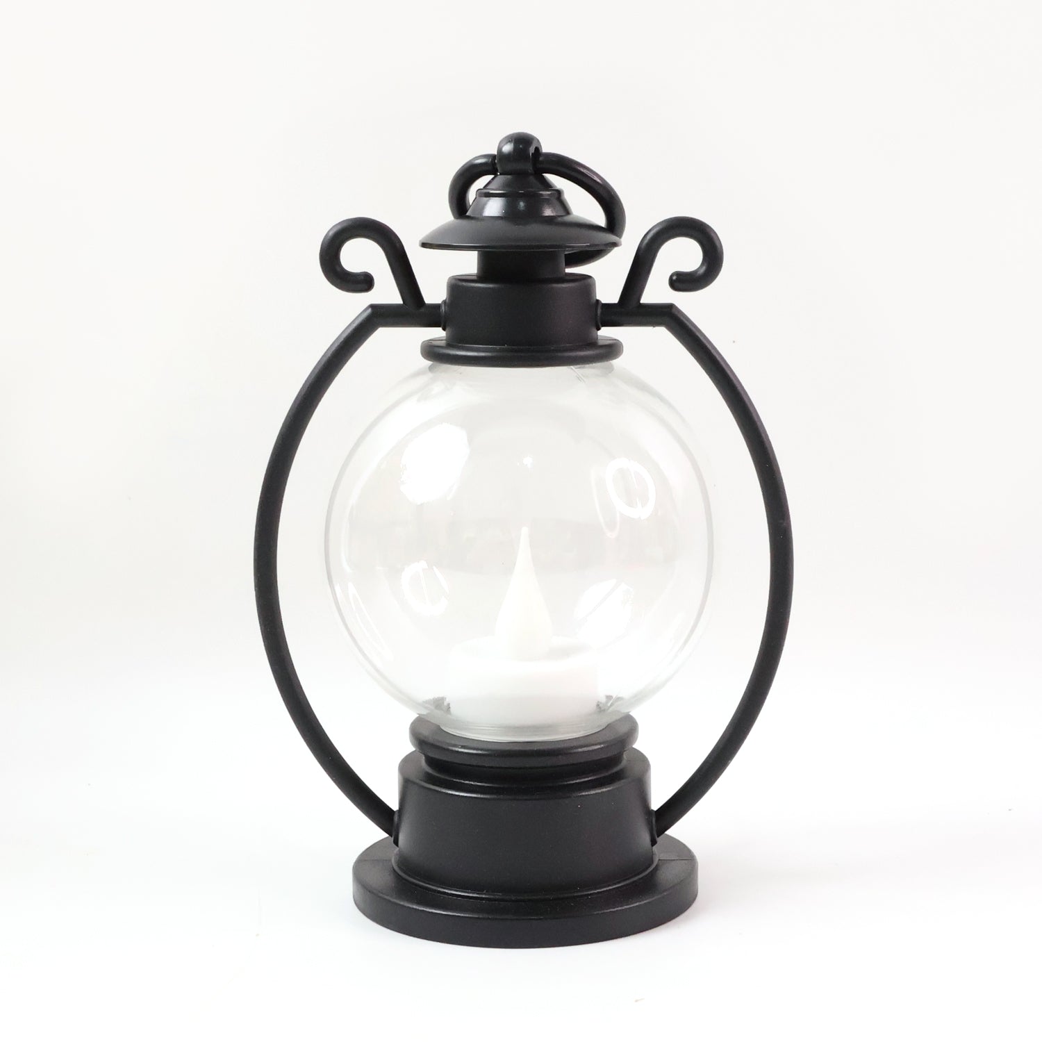 LED Storm Lantern Decorative Light Vintage Style Battery Operated Flickering Flame Candle Lamp for Home, Diwali, Christmas and Festive Decoration (1 Pc)