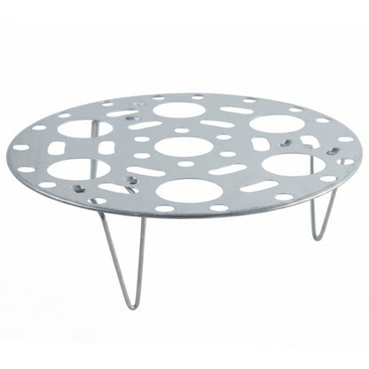 Stainless Steel Round Egg Steamer Rack Folding Trivet Stand for Steaming Eggs, Vegetables, Fish, Momos and Dumplings (1 Pc)