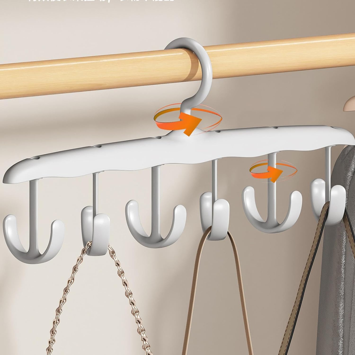 Tank Top Hanger 12 Hook Rotatable Space Saving Closet Organizer for Tank Tops Bras Camisoles Scarves Belts and Accessories (1 Pc)