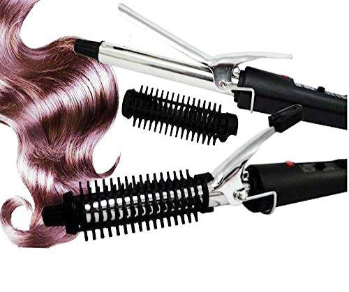 Hair Curling Iron Rod for Women – Ceramic Hair Curler with Cool Tip, Swivel Cord and Fast Heating for Natural Curls (Black)