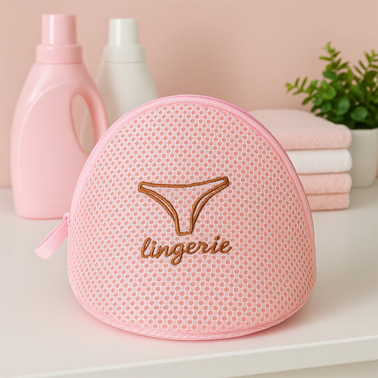 Lingerie Wash Bag  Dome-shaped Protective Mesh Laundry Pouch With Zip Closure (1 Pc)