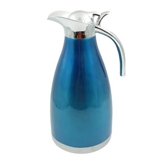 2 Litre Vacuum Insulated Stainless Steel Kettle Jug for Tea Coffee Milk and Beverages Double Wall Thermo Flask with Push Button Lid (1 Pc)