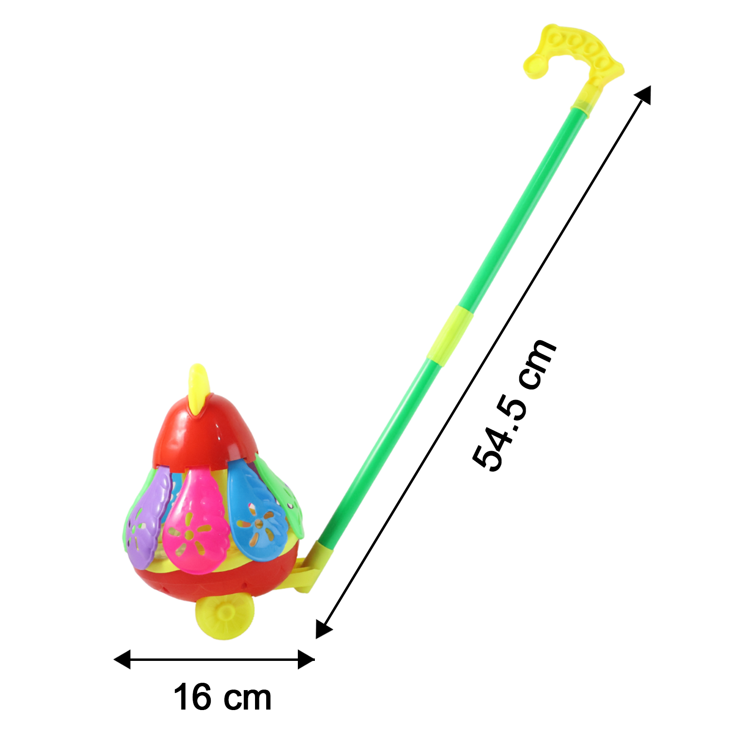 Carnival Chicken Toy for Kids, Colorful Fun Push Toy with Rolling Sound, Perfect for Toddlers, Interactive Play, and Early Motor Skill Development – 1 Pc