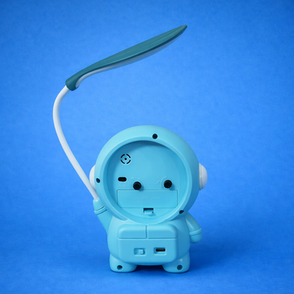Astronaut LED Table Lamp with Built In Clock Flexible Study Desk Light for Kids Bedroom, Study Table and Bedside (1 Pc)