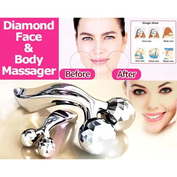 3D Y Shape Solar Microcurrent Face and Body Massager Roller for Skin Tightening, Face Lift and Full Body Massage (1 Pc)