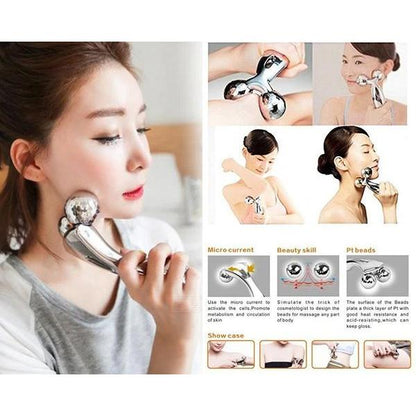 3D Y Shape Solar Microcurrent Face and Body Massager Roller for Skin Tightening, Face Lift and Full Body Massage (1 Pc)