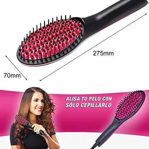 2 in 1 Hair Straightener Brush and Scalp Massager – Ceramic Anti-Static Straightening Comb for Fast, Smooth and Frizz-Free Hair Styling (1 Pc)