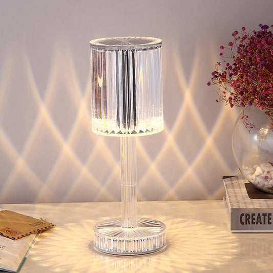 Crystal Table Lamp with Touch Control and USB Charging – Rechargeable RGB LED Atmosphere Nightstand Lamp for Bedroom, Living Room and Home Decor