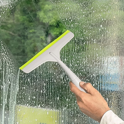 Plastic Kitchen Wiper with Silicone Rubber Blade, Multipurpose Glass Squeegee for Kitchen Countertops, Windows, Bathroom Tiles, Shower Glass and Car Windshield Cleaning (Grey 1 Pc)