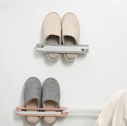 Multifunction Folding Slippers and Shoes Rack Wall Mounted Organizer for Bathroom, Bedroom, Door and Home Storage