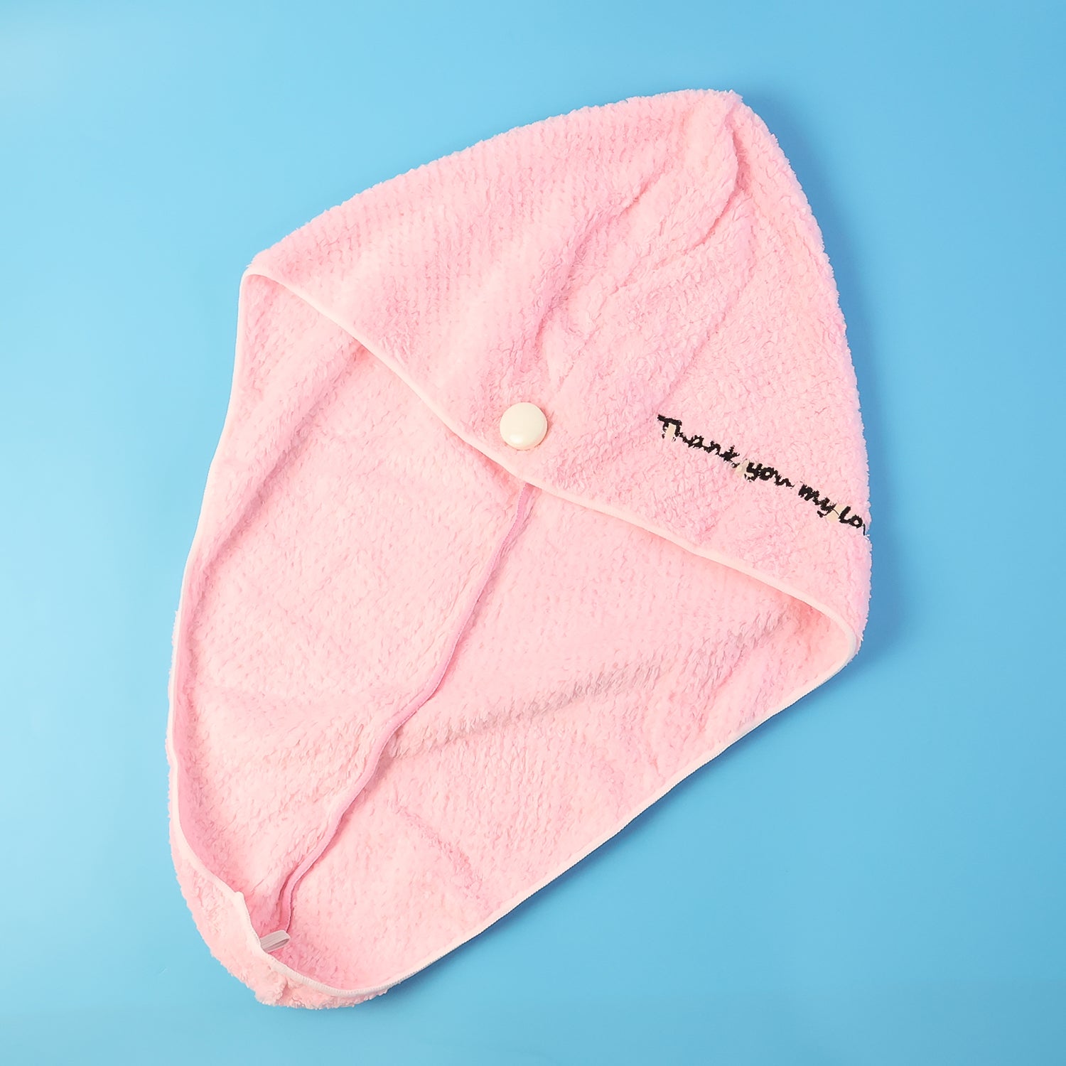 Ultra Soft Microfiber Hair Drying Towel Wrap With Button Lock (1 Pc)