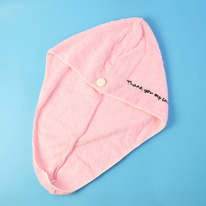 Ultra Soft Microfiber Hair Drying Towel Wrap With Button Lock (1 Pc)