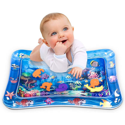 Baby Water Mat Inflatable Tummy Time Play Mat Activity Center for Infants 3 to 15 Months Sensory Development Toy (Assorted Design)