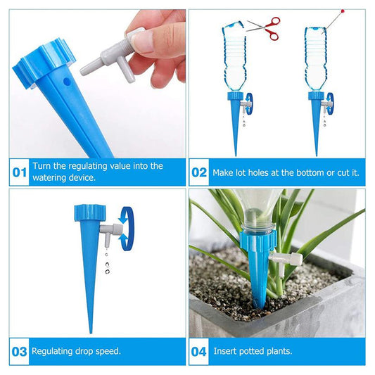 Plant Watering Spikes with Adjustable Slow Release Control Valve Self Watering Dripper for Potted Plants Home Garden and Holiday Plant Care (1 Pc)